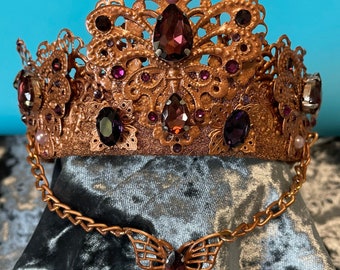 Elven crown, fairy tiara, fantasy accessory, butterfly, cosplay headpiece