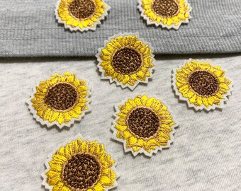 Lot de 3 écusson tournesols, écusson petits tournesols, écusson fleurs, écusson tournesols, écusson broderie fleurs jaunes, idée cadeau