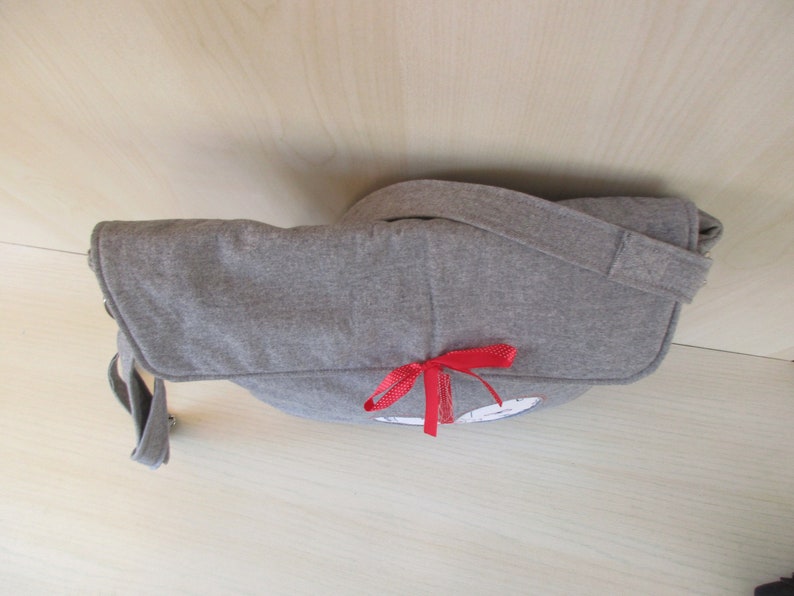 Handmade bag Fabric bag with heart Totes bag Hand bag Grey Gift bag Grey bag Cotton bag Woman bag Shoulder bag Big bag
