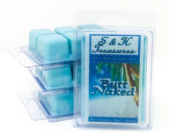 Butt Naked Scent - Organic Soy Wax Melts - Hand Poured Soy Wax Tarts - CLEARANCE - Beach Scents - Vacation Home Fragrance