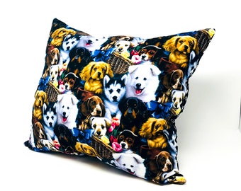 Puppy Dog Print Throw Pillow – Hand Crafted Pet Lover Gift