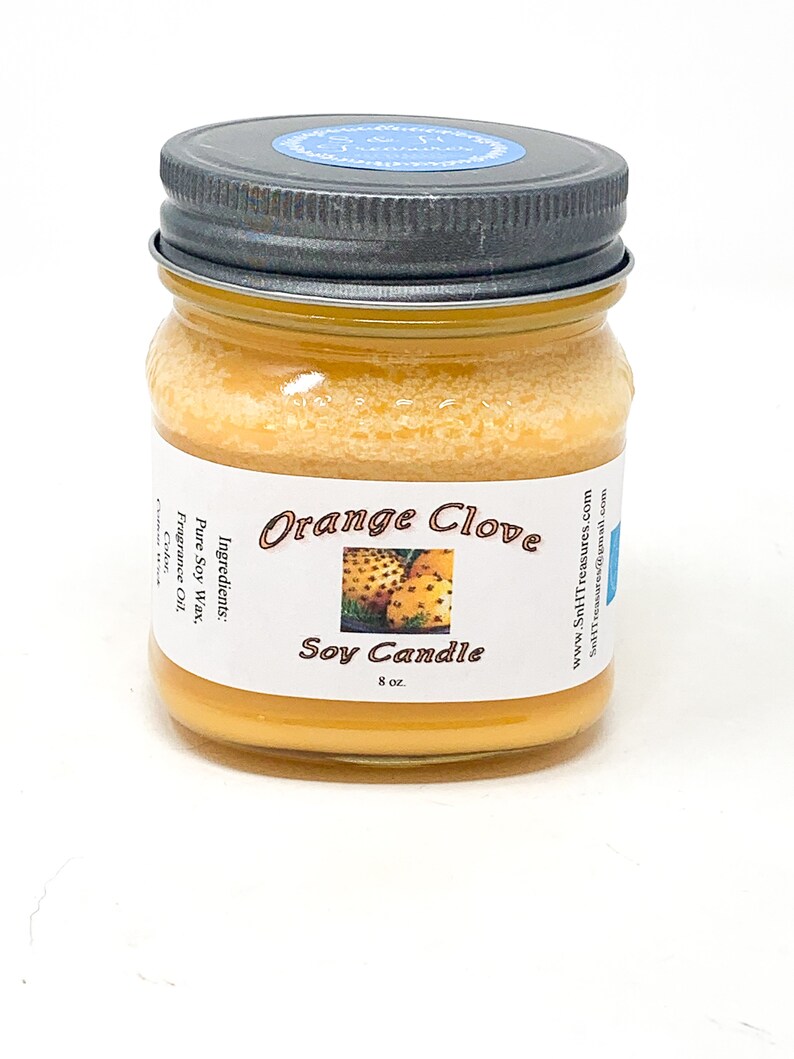 Orange Clove 8 oz Soy Mason Jar Candle