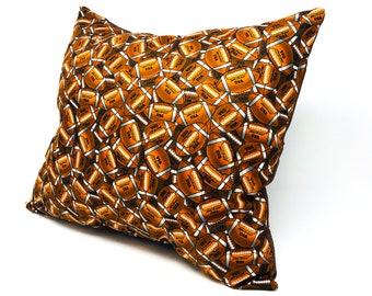 Hand Crafted Football Throw Pillow – Sports Fan Decor