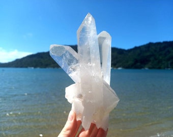 Special Lemurian Quartz Cluster / Infused With Rays Of God / High Energy / Sacred  Divine Vibrations / Brings Oneness & Unity to Soul.