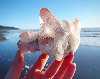 Pink Lemurian Quartz / Healing Crystal / Infused with Rays of God / Lemurian Cluster Crystal / Radiance of Love & Peace.