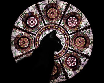 新品 黒猫と蝶々 ヴィンテージ ステンドグラス ローウェル・エレーロ キャット Amazon.co.jp : アニマルステンドグラスランプ - ヴィンテージ