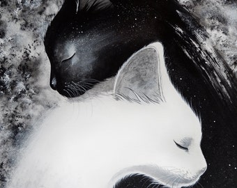 Les chats yin & yang par Raphaël