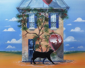 Cat house by Raphaël - original painting