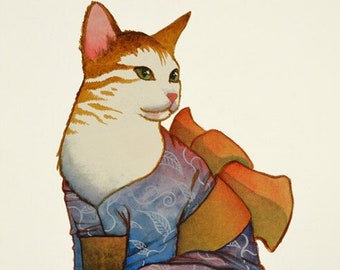 Kimono Katze von Raphaël-Katzen Dame Geschenk,Katze Geburtstagsgeschenk,Geschenk für Katzen Mama,Katzenbesitzer Geschenk,Katzenliebhaber Geschenk,Katzenliebhaber Geschenk