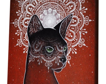 Limited 絵画 art 猫 cat 猫の絵 スフィンクス 原画 肉筆 レア ラファエルのスフィンクス猫のオーラ - オリジナル絵画 - ユニークな猫