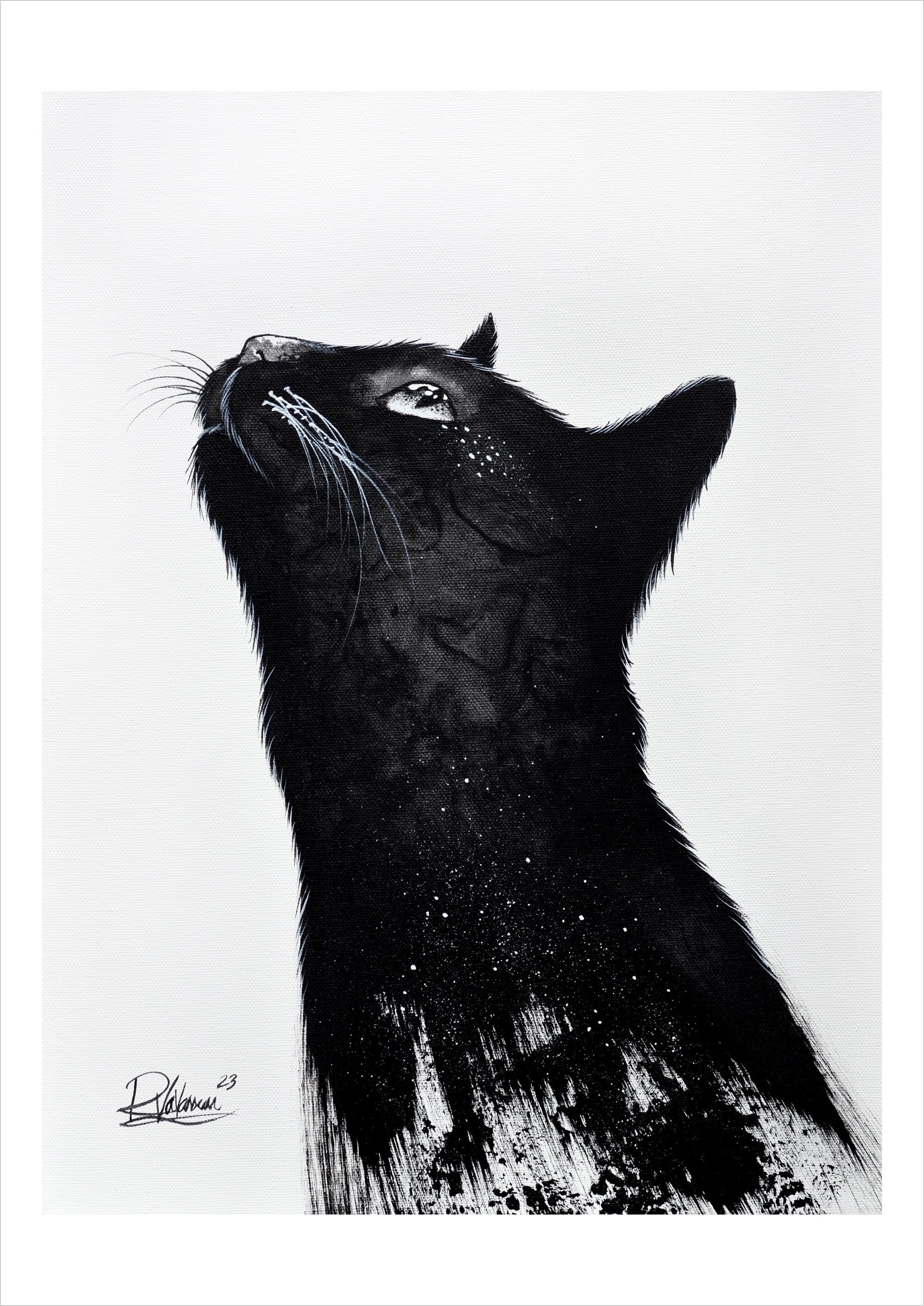 ラファエルによる「黒猫」―フランスの猫画家、フランスのアート