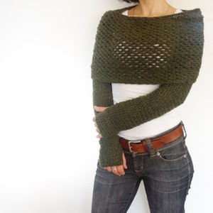 Crochet Pattern wrap Around Thumbholes Shrug/ Trendy Shouders - Etsy