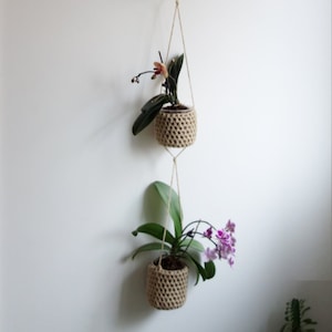 PDF Crochet PATTERN - 3 Tier Plant Pot Hanger/ Macrame Boho Decor/Indoor Outdoor Wall Hanger, Succulents, Orchids, Trailing Plants Holder