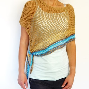 Crochet Pattern - Torquay Poncho / Asymétrique Ombre Wrap / Beach Wedding Coverup