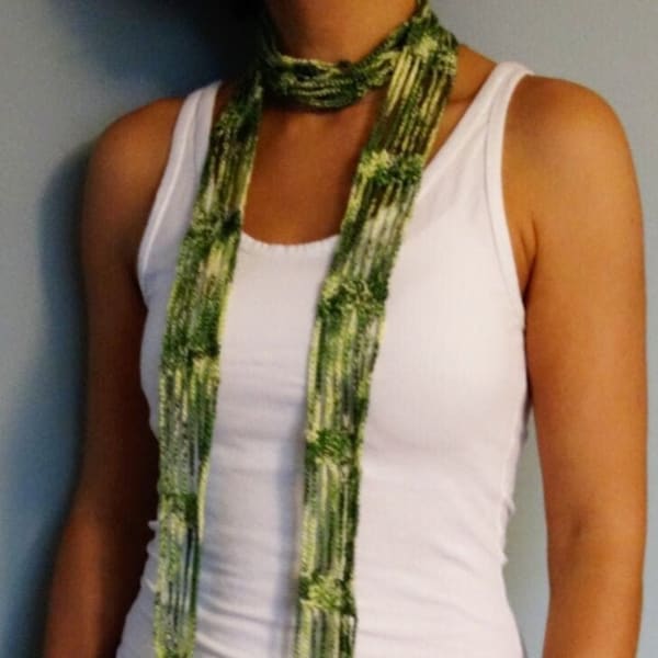 Patrón de crochet: bufanda larga con flecos y degradado/collar grueso de crochet/bufanda larga y delgada