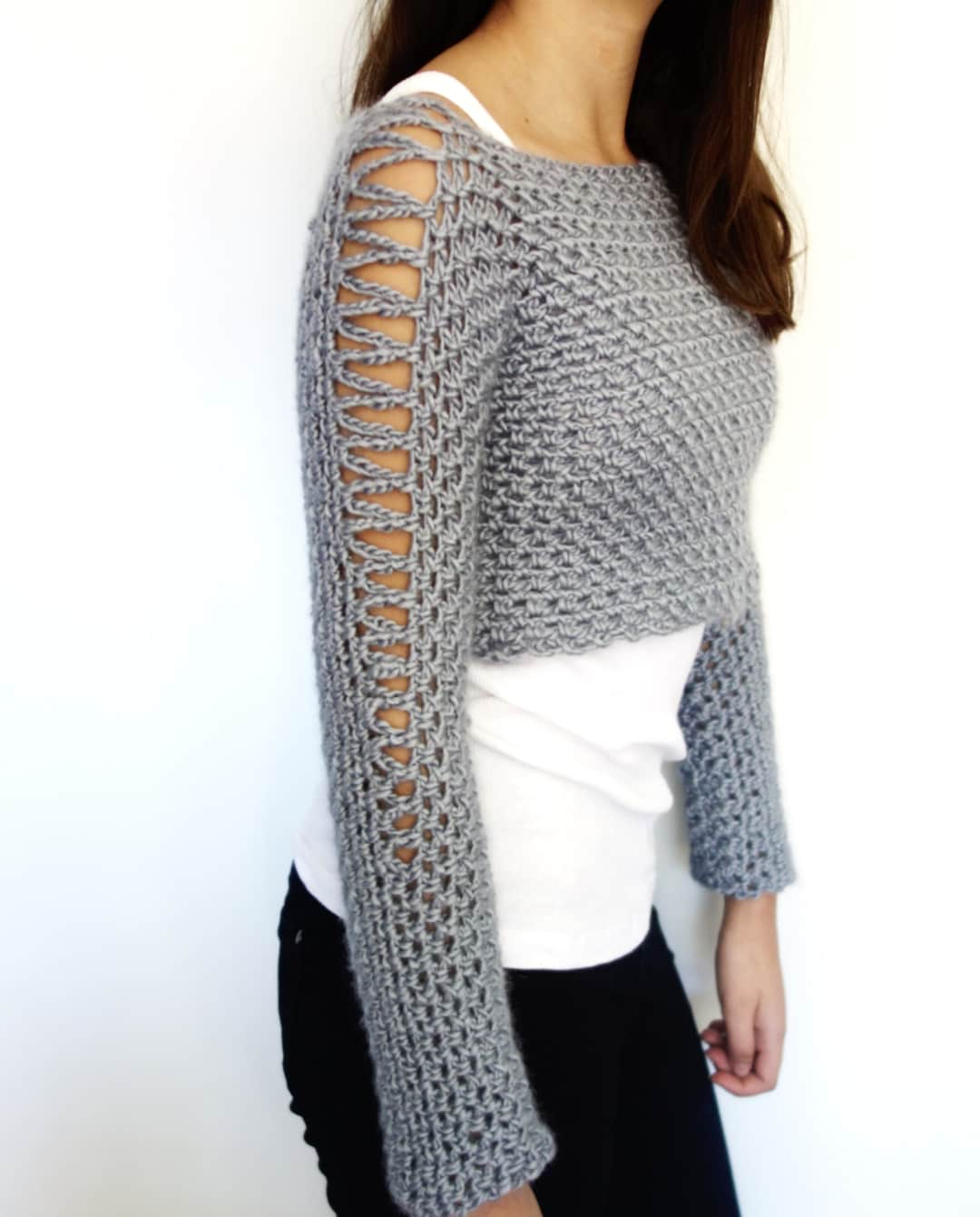 Crochet Pattern - Alexia Cropped Sweater/ Chunky Knit Short Jumper