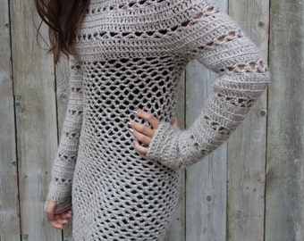 Crochet Pattern - Hooded Tunic/long Hoodie/ribbed Mesh