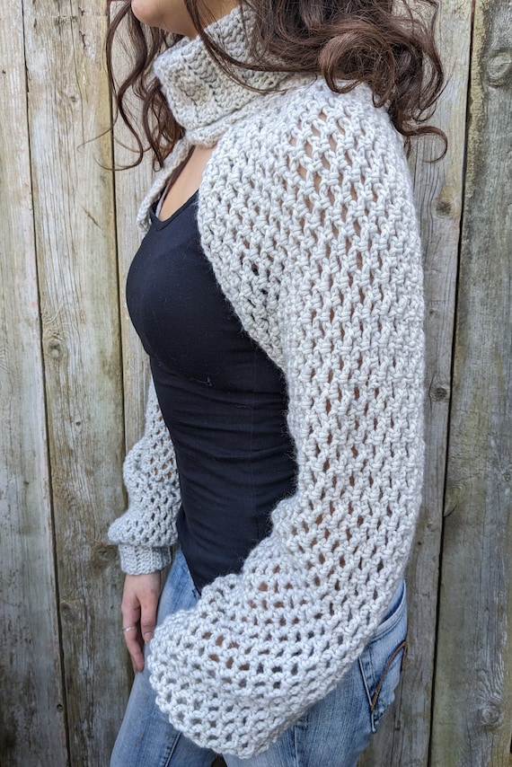 Crochet PATTERN - Just Sleeves Sweater/ Boho Turtle Neck Knit
