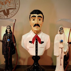 Jesus Malverde, 40 cm, Jesus Malverde Statue, Narco Heiliger, Heiliger der Armen, Mexiko, okkulte Statue