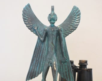 Pazuzu: bronsafwerking, hoge basis, demonensculptuur, Sumerische kunst, Mesopotamische kunst, occulte kunst