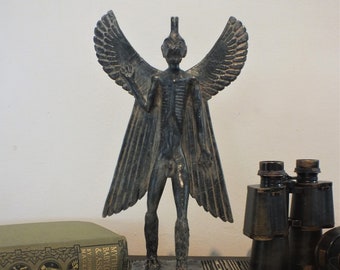 Pazuzu, obsidian finish, High base, Demon Sculpture, Historical Artefact, Sumerian art, Mesopotamia art, Occult art, Demon art