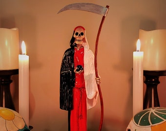 13.5 inch, Santa Muerte, Folk Saint, Statue, Religious Idol, Mexico, Death, Tricolour Deluxe