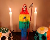 Santa Muerte, Folk Saint, Statue, Religious Idol, Mexico, Death, Rainbow