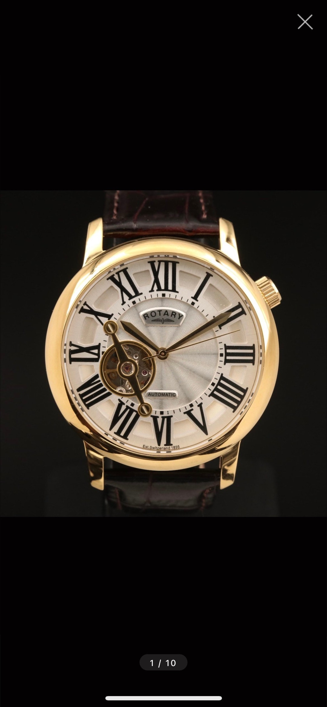 Rotary open heart watch best sale