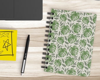 Monstera Leaf Spiral bound Notebook | Plant Stationery | Modern Notebook | Gift for Her + Teachers