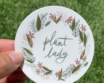 Plant Lady Sticker Waterproof Sticker Floral and Foliage Hydroflask Sticker Plant Lover Sticker Gift for Garden Lover Gift for Student