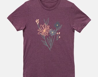 Wild Flowers Shirt Unisex Tee (Bella + Canvas) | Plant Lovers Tshirt | Plant Mom Gift | Gift for Her