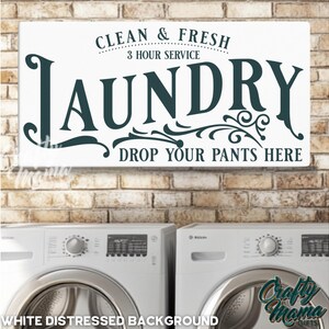 Clean and Fresh Laundry Sign, Farmhouse Laundry Room Wall Art, Wash ...
