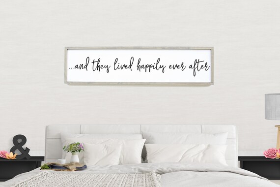And They Lived Happily Ever After Framed Wood Sign Couples | Etsy