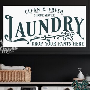 Clean and Fresh Laundry Sign, Farmhouse Laundry Room Wall Art, Wash ...