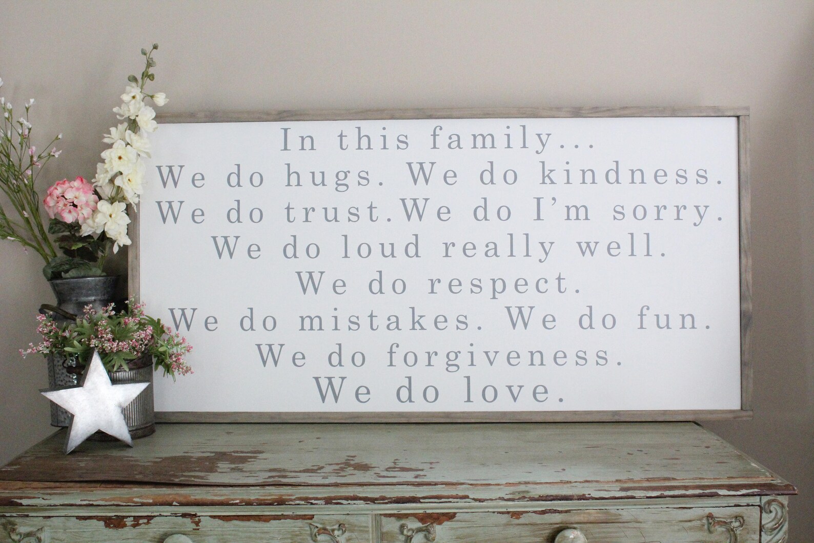 In This Family Sign Family Values Wall Art Living Room Home Etsy