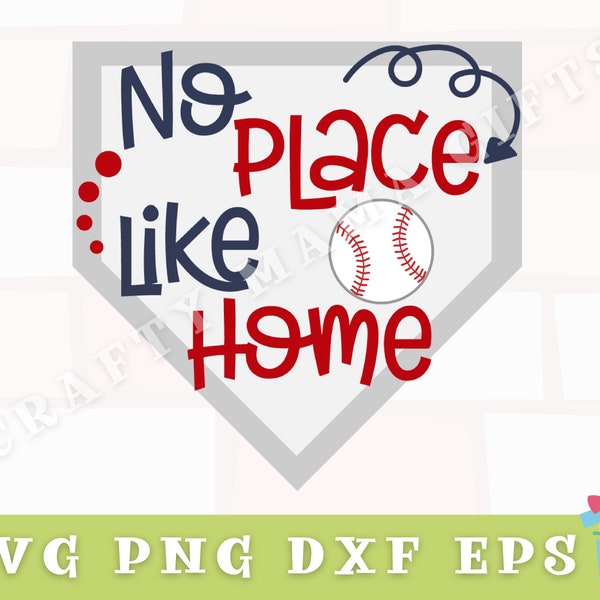 Baseball Svg, No Place Like Home Svg, Baseball Png, Sports Svg, Baseball Shirt Svg, Baseball Quote Svg Files for Cricut