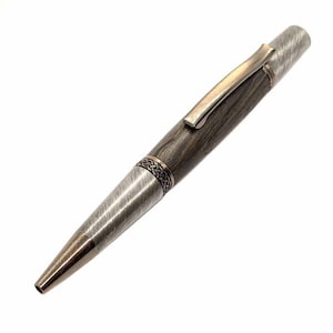 Celtic pen in Irish Bog Oak and antique copper and pewter.
