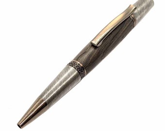 Celtic pen in Irish Bog Oak and antique copper and pewter.