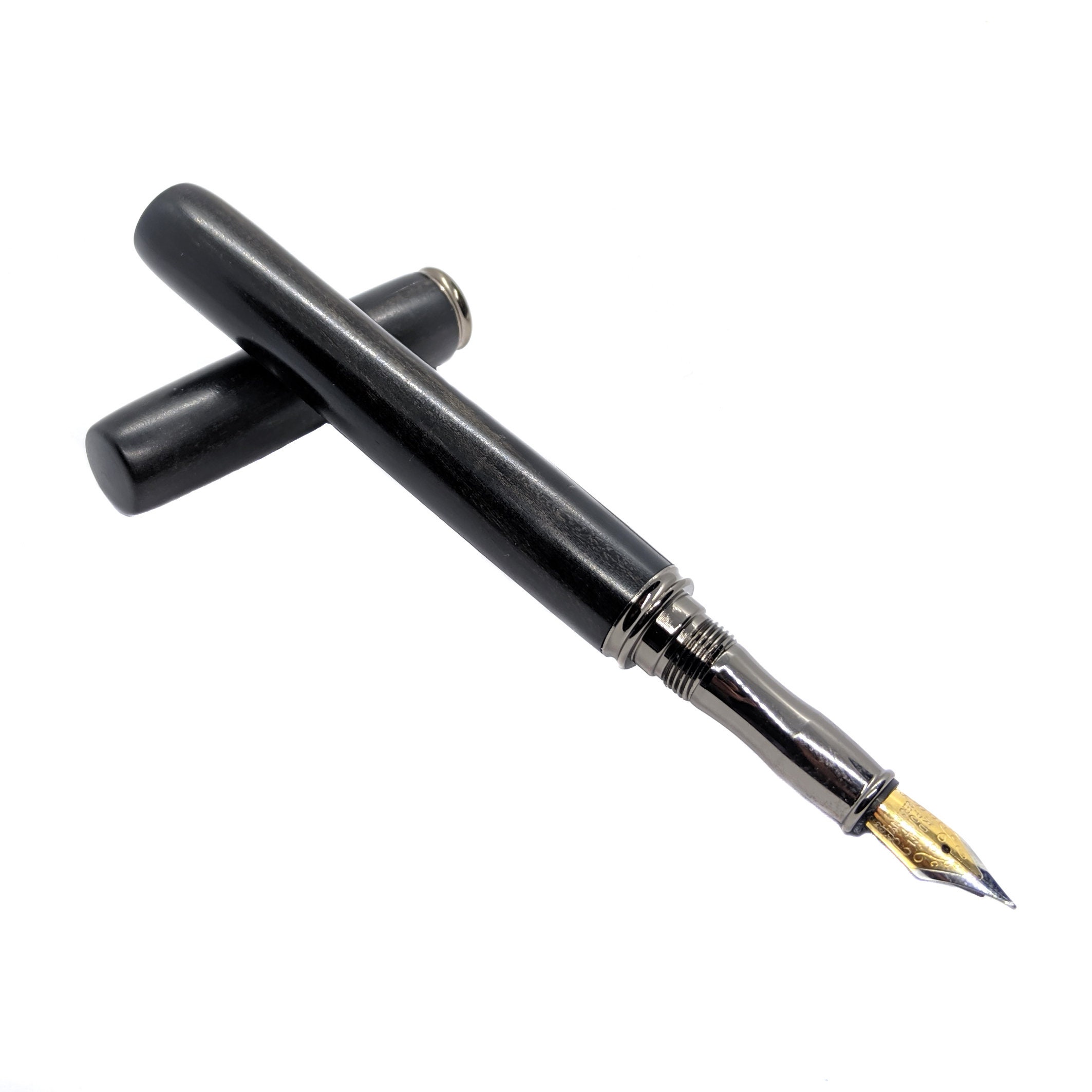 Fountain Pen, Handcrafted Wood Pen, Black & White Ebony, Executive Pen,  Wood Fountain Pen, Fancy Pen, Turned Pen, Wooden Fountain Pen 
