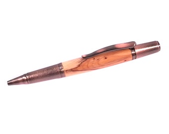 Irish Yew and copper wooden pen, personalized Irish gift.