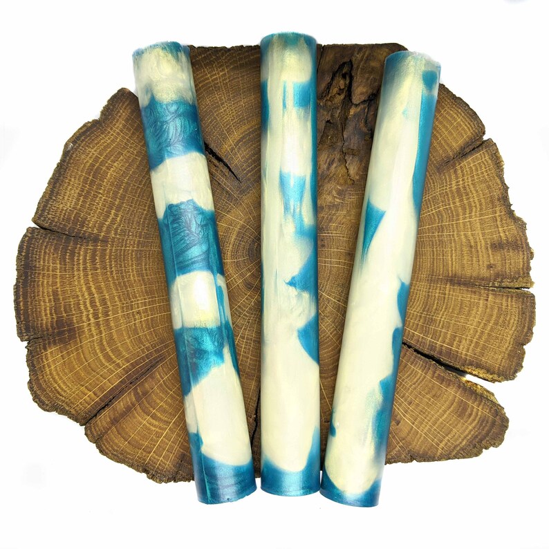 Shimmering Pearl and Metallic Blue Acrylic Pen Blanks Etsy