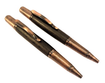 Custom pen and pencil set in Irish Bog oak. Perfect 5th anniversary gift.