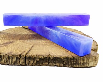 Shimmering blue acrylic pen blank. Would make a great pen and pencil set.