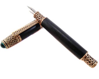 Wooden Calligraphy Pen with Large Ink and Five Nibs - Irongate