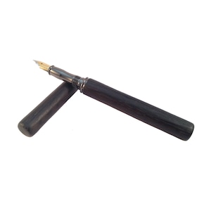 Custom Irish bog oak 5th anniversary gift fountain pen.