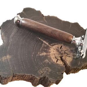 Handmade razor in Irish bog oak, 5th anniversary gift for him. image 2
