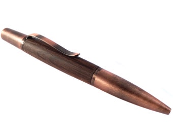 Antique copper Irish bog oak personalized pen.