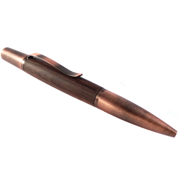Antique copper Irish bog oak personalized pen.