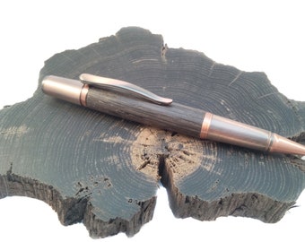 Antique copper wooden pen, personalized pen as an Irish gift.