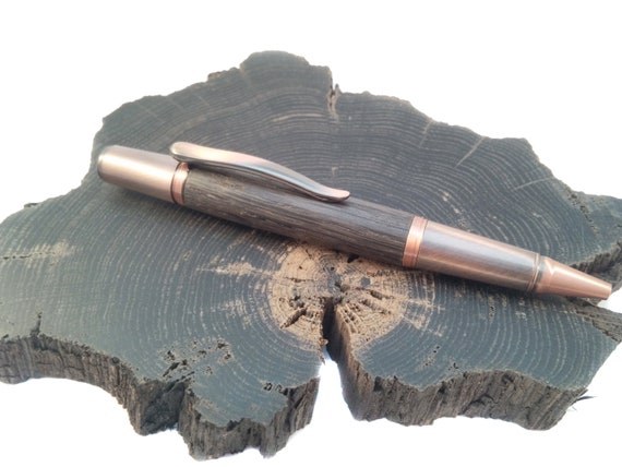 Antique copper wooden pen, personalized pen as an Irish gift.